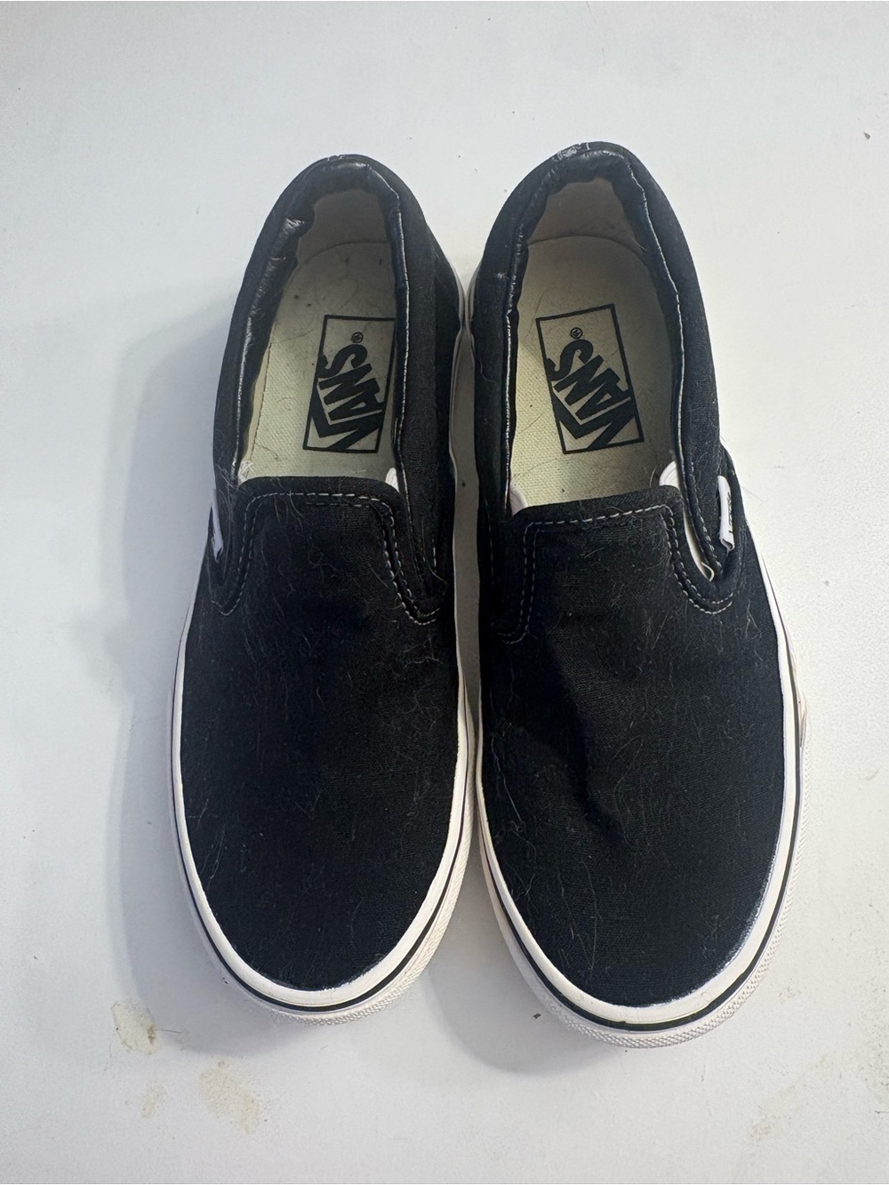 Vans Kids Black & White Classic Slip-On Sneakers